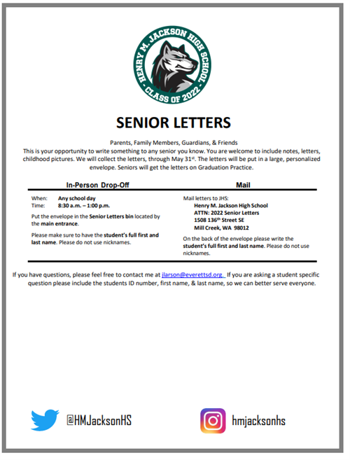 senior letter information